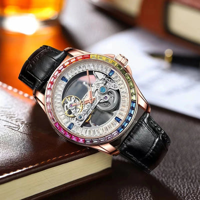 AILANG Top Brand Men's Transparent Design Watches Luxury Original Automatic Mechanical Watch Waterproof Wrist Watches