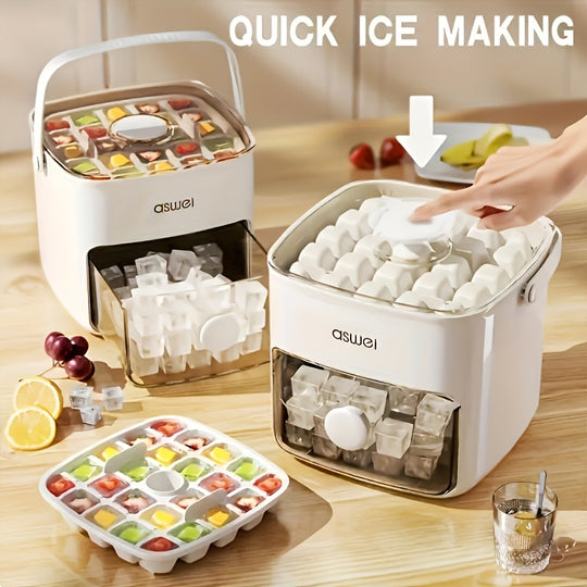 48-Cube Ice Maker - Double Layer Press Lid Ice Tray for Home