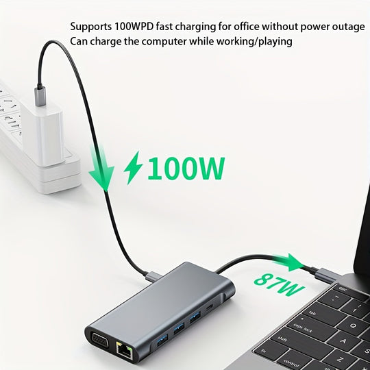 Laptop Expansion Dock with Multiple USB-C Ports
