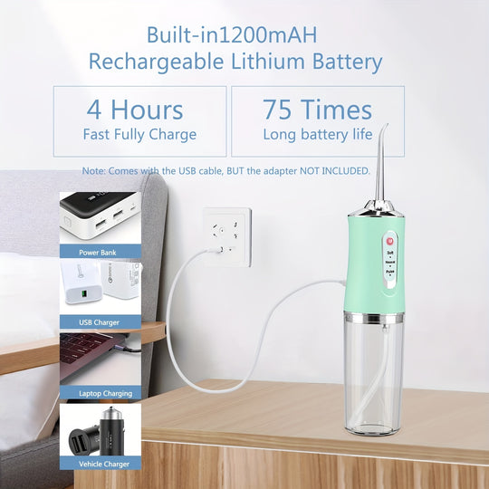 Cordless Dental Oral Irrigator - 4-in-1 Water Flosser