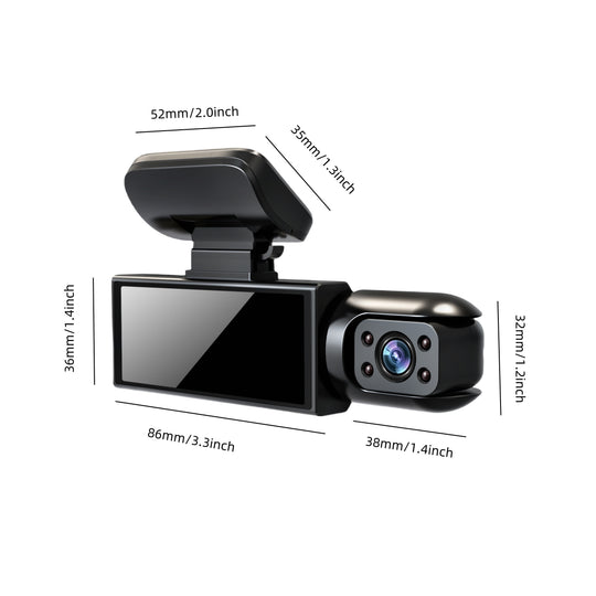 Dash Cam - Dual Camera 1080P with Night Vision, G-Sensor & Loop Recording