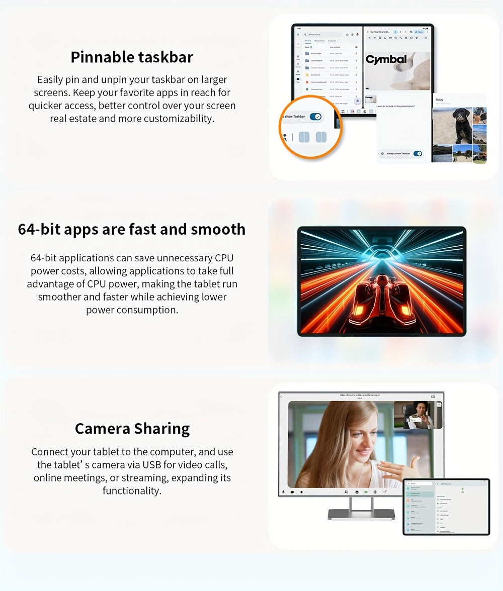 Tablet New Android 15, 10.1-inch IPS Display