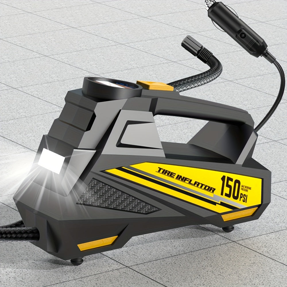 Digital Tire Inflator - Portable 12V Air Compressor with LED Light