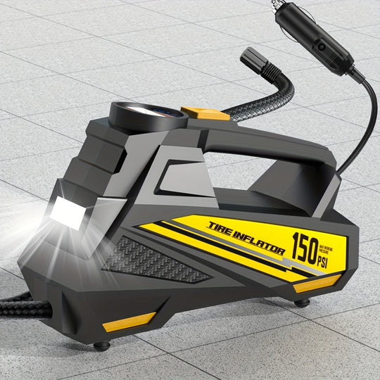 Digital Tire Inflator - Portable 12V Air Compressor with LED Light
