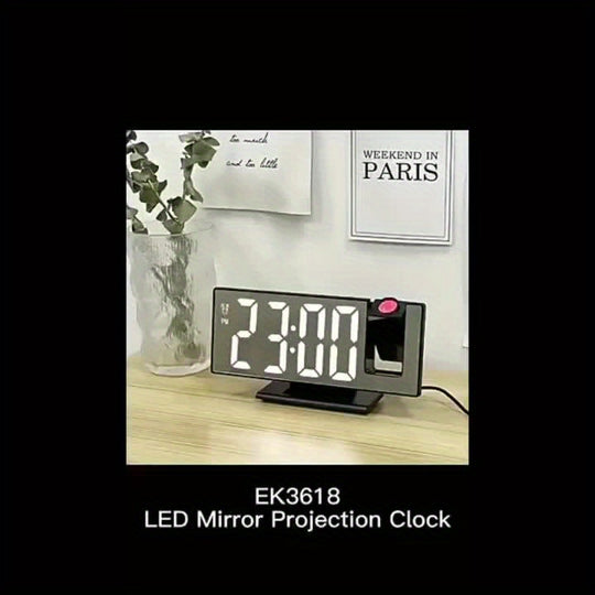 Digital Projection Alarm Clock with USB Power