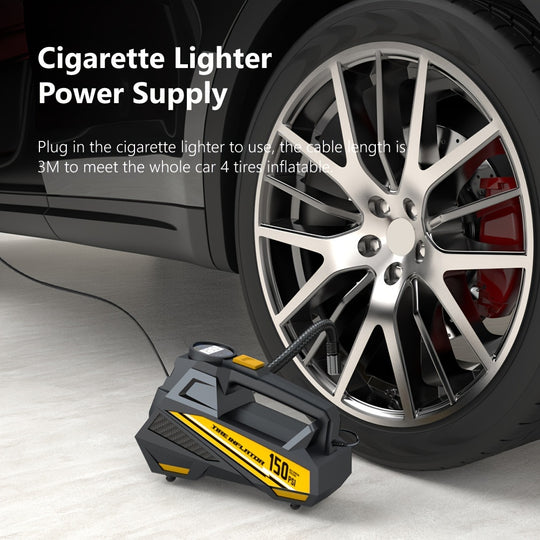 Digital Tire Inflator - Portable 12V Air Compressor with LED Light