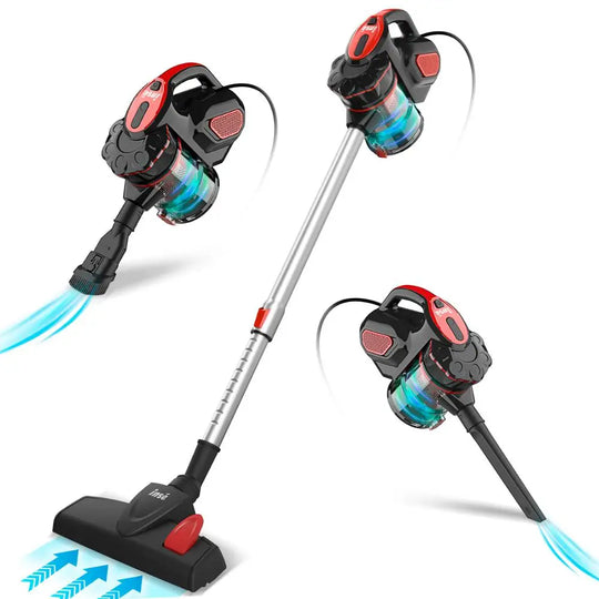 Corded Vacuum Cleaner - 18KPa 600W 4-in-1 Stick & Handheld for Home & Pet Hair