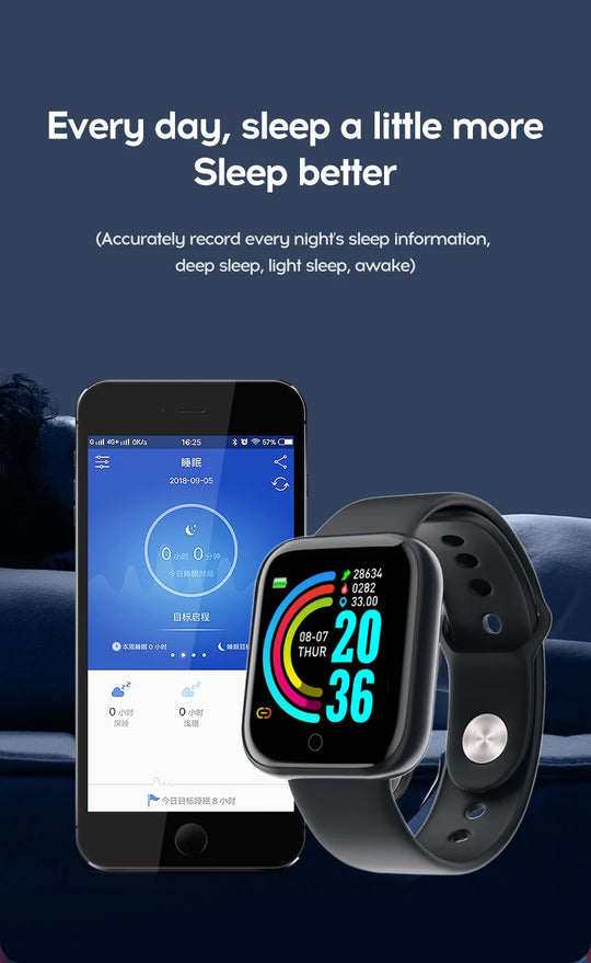 Y68 Smart Watch - Health Monitor Fitness Tracker Bracelet