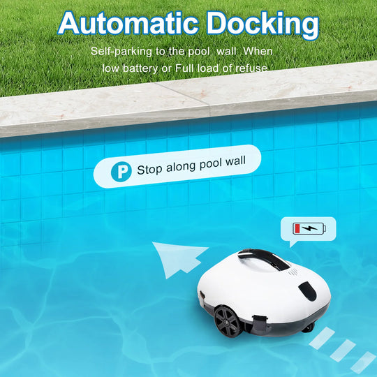 Cordless Robotic Pool Cleaner - Dual Path Planning, EU & US Compatible