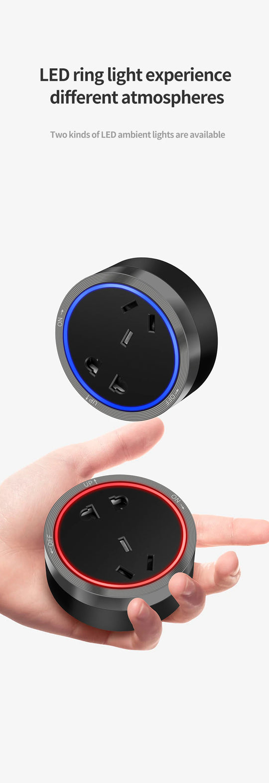 Tabletop Power Track Socket - Hidden Pop-Up Outlet with USB & LED, UK/US/EU Plugs - for Home, Kitchen & Office