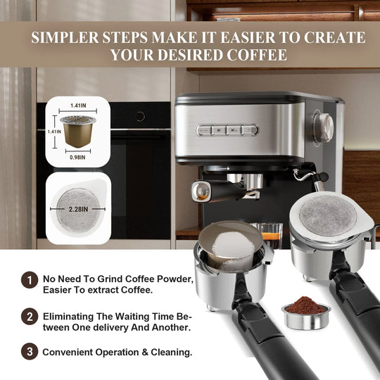 Empstorm Espresso Coffee Machine - 850W 20 Bar Semi-Automatic for Cappuccino & Latte