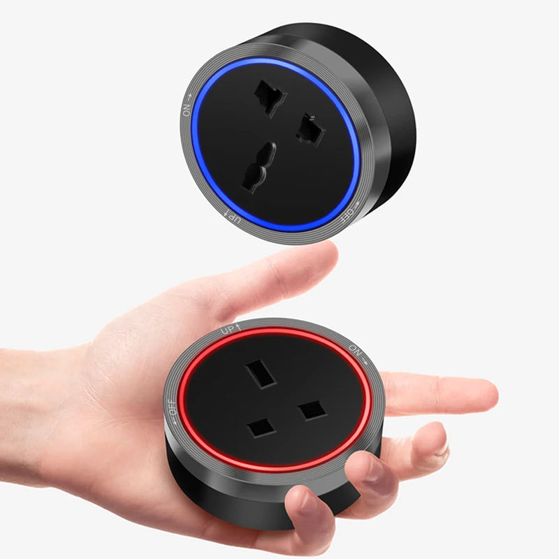 Tabletop Power Track Socket - Hidden Pop-Up Outlet with USB & LED, UK/US/EU Plugs - for Home, Kitchen & Office