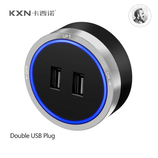 Tabletop Power Track Socket - Hidden Pop-Up Outlet with USB & LED, UK/US/EU Plugs - for Home, Kitchen & Office