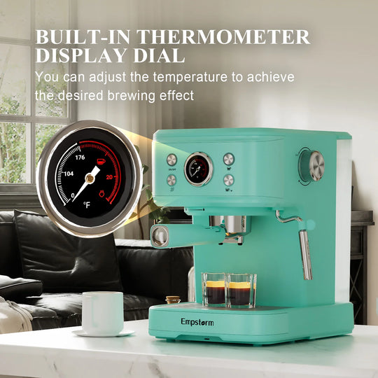 Empstorm Commercial Espresso Coffee Machine - 20 Bar 1100W 3-in-1 with Nespresso Capsules
