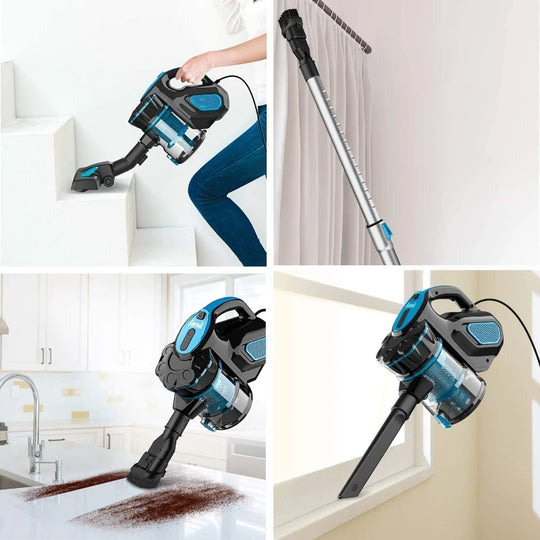 Corded Stick Vacuum Cleaner - 600W Powerful Suction, Bagless, Cyclone Filter - for Home, Pet Hair & Hard Floor