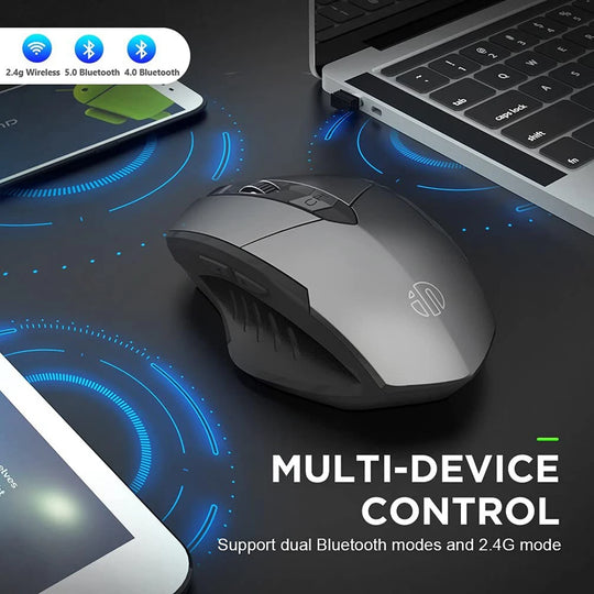 Wireless Mouse F1S - Silent Ergonomic, 2400 DPI, 500mAh - for PC, Laptop & Tablet