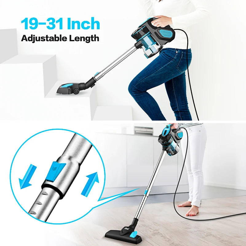 Corded Stick Vacuum Cleaner - 600W Powerful Suction, Bagless, Cyclone Filter - for Home, Pet Hair & Hard Floor