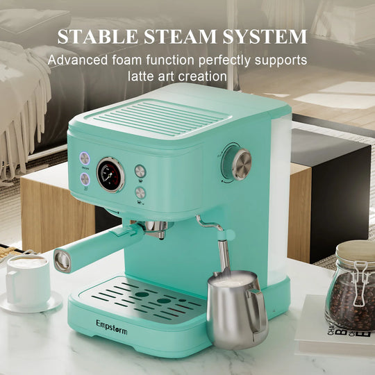 Empstorm Commercial Espresso Coffee Machine - 20 Bar 1100W 3-in-1 with Nespresso Capsules