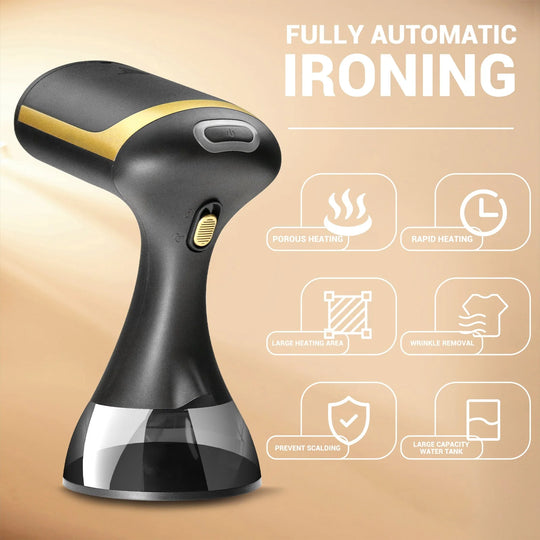 Handheld Garment Steamer - 1500W, 350ml, Foldable, Temperature Control, Deep Wrinkle Removal