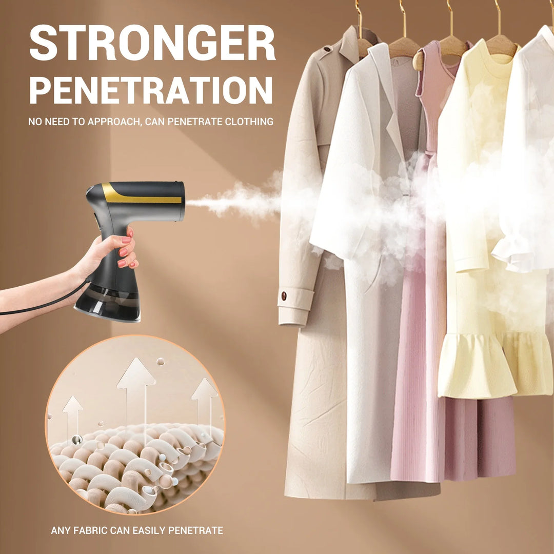 Handheld Garment Steamer - 1500W, 350ml, Foldable, Temperature Control, Deep Wrinkle Removal
