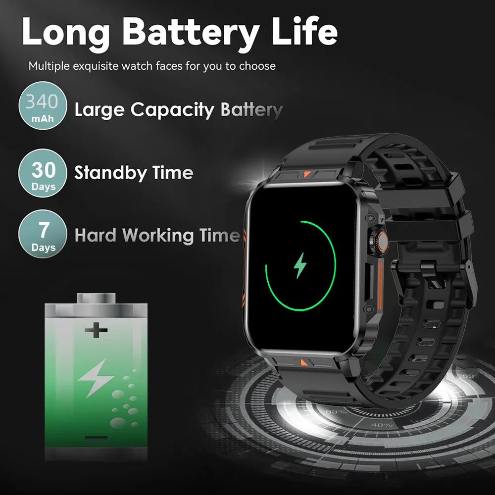Smartwatch Answer Call Big Battery Fitness Tracker Waterproof