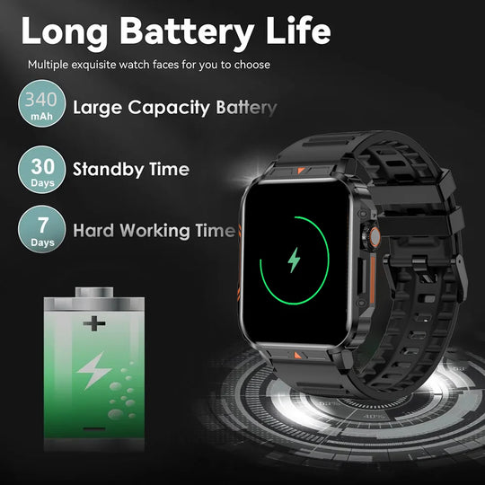 Smartwatch Answer Call Big Battery Fitness Tracker Waterproof