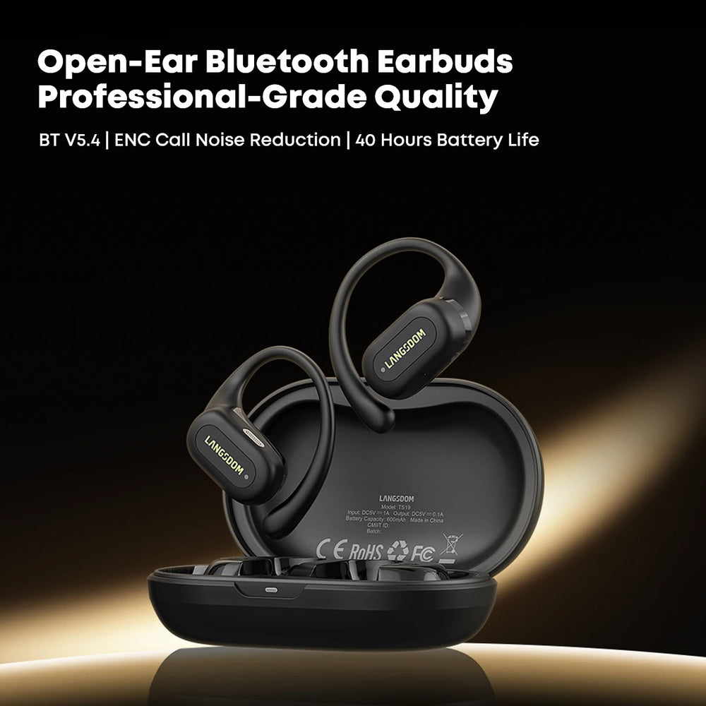 Bone Conduction Headphones - Open-Ear TWS Wireless Sport Earphones with Earhook