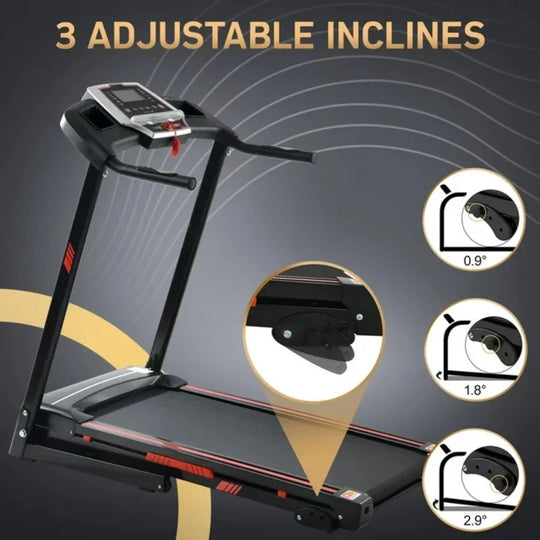 Folding Treadmill for Home - 3.5HP Electric with LCD Display & Heart Rate Monitor