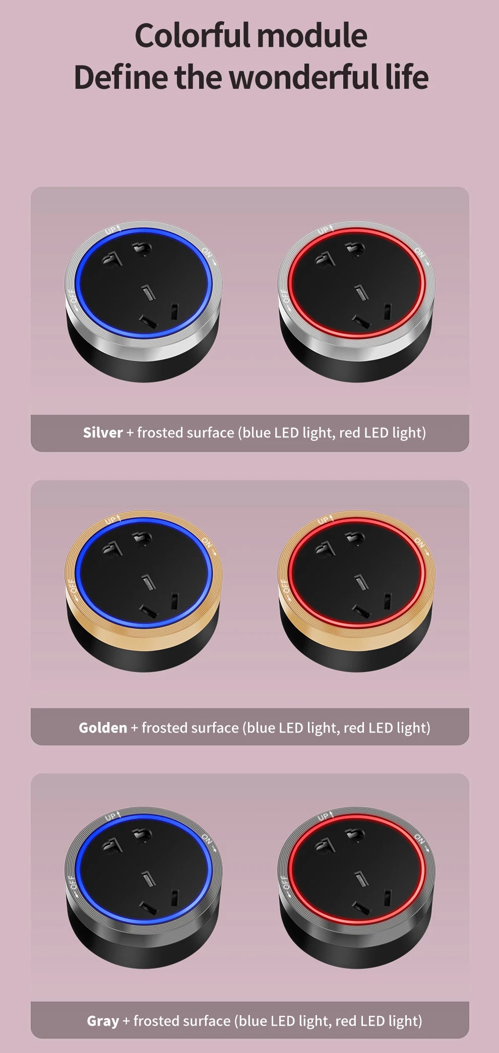 Tabletop Power Track Socket - Hidden Pop-Up Outlet with USB & LED, UK/US/EU Plugs - for Home, Kitchen & Office