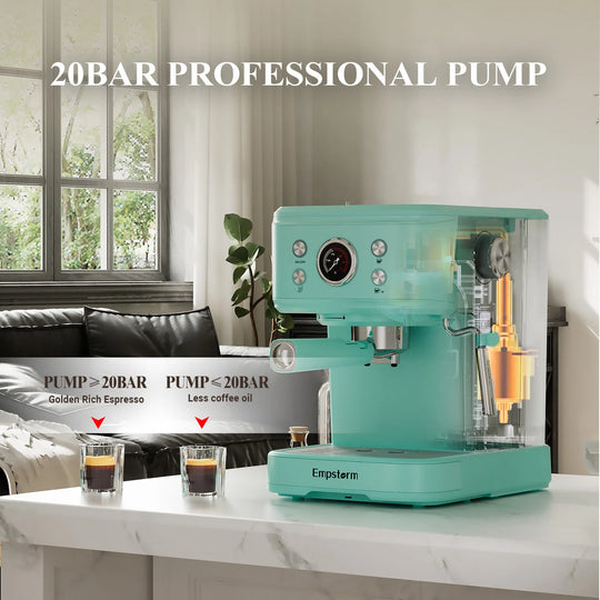 Empstorm Commercial Espresso Coffee Machine - 20 Bar 1100W 3-in-1 with Nespresso Capsules