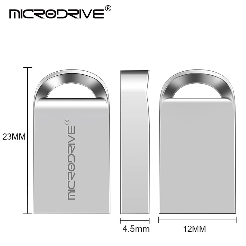 Mini Metal USB Flash Drive - Super Compact Pen Drive USB 2.0 for PC Laptop Tablet