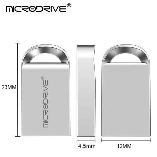 Mini Metal USB Flash Drive - Super Compact Pen Drive USB 2.0 for PC Laptop Tablet