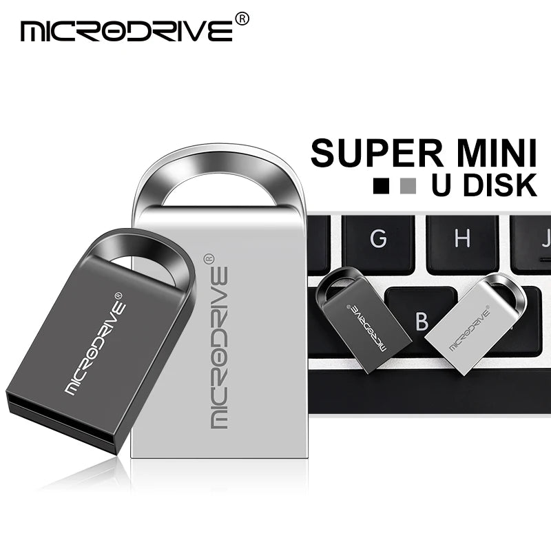 Mini Metal USB Flash Drive - Super Compact Pen Drive USB 2.0 for PC Laptop Tablet