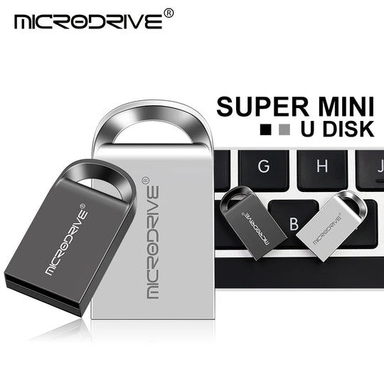 Mini Metal USB Flash Drive - Super Compact Pen Drive USB 2.0 for PC Laptop Tablet