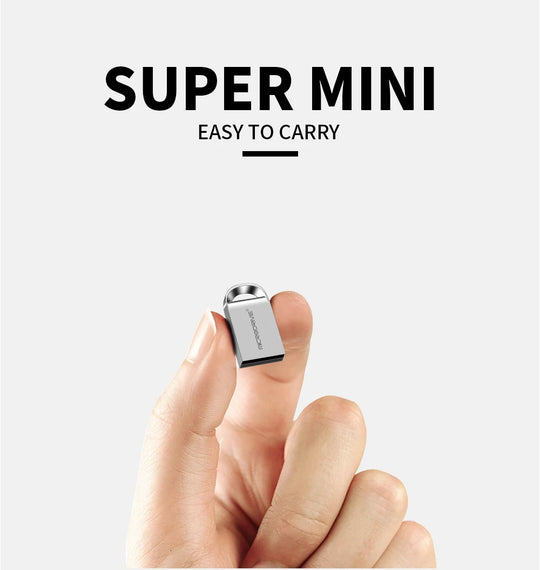 Mini Metal USB Flash Drive - Super Compact Pen Drive USB 2.0 for PC Laptop Tablet