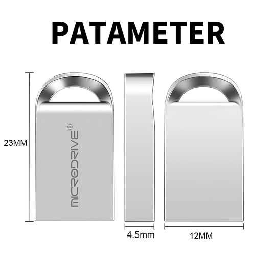 Mini Metal USB Flash Drive - Super Compact Pen Drive USB 2.0 for PC Laptop Tablet