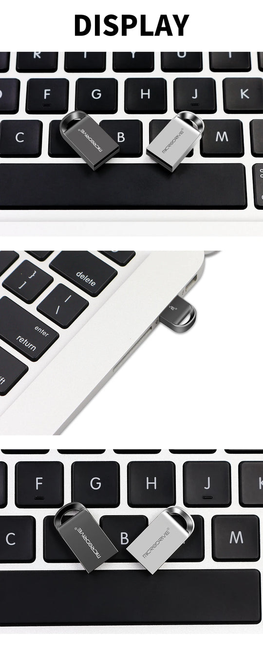 Mini Metal USB Flash Drive - Super Compact Pen Drive USB 2.0 for PC Laptop Tablet