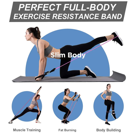 300lb Fitness Booty Resistance Elastic Band Workout for Training Home Exercise Sport Gym Dumbbell Harness Set Expander Equipment