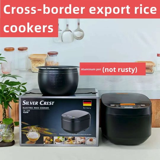 Smart Rice Cooker - 6L Stainless Steel, Touch Screen, Digital Timer, EU & UK Plug