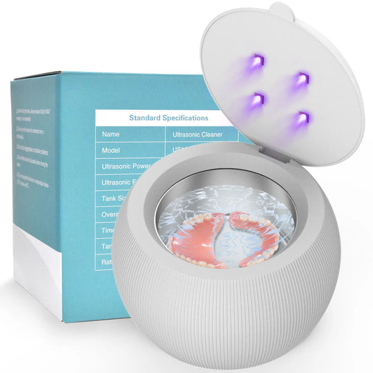 Ultrasonic Cleaner with UV Light - 200ml for Jewelry, Glasses, Watches, Dentures & Retainers