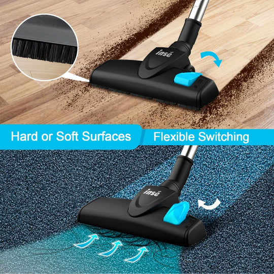 Corded Stick Vacuum Cleaner - 600W Powerful Suction, Bagless, Cyclone Filter - for Home, Pet Hair & Hard Floor