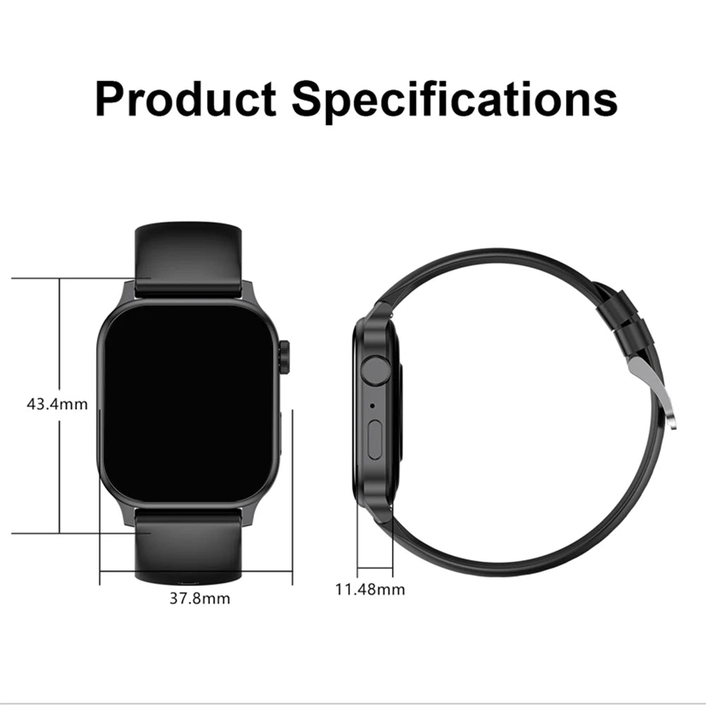 New Smart Watch Men Women 1.85'' square Screen Sports Waterproof