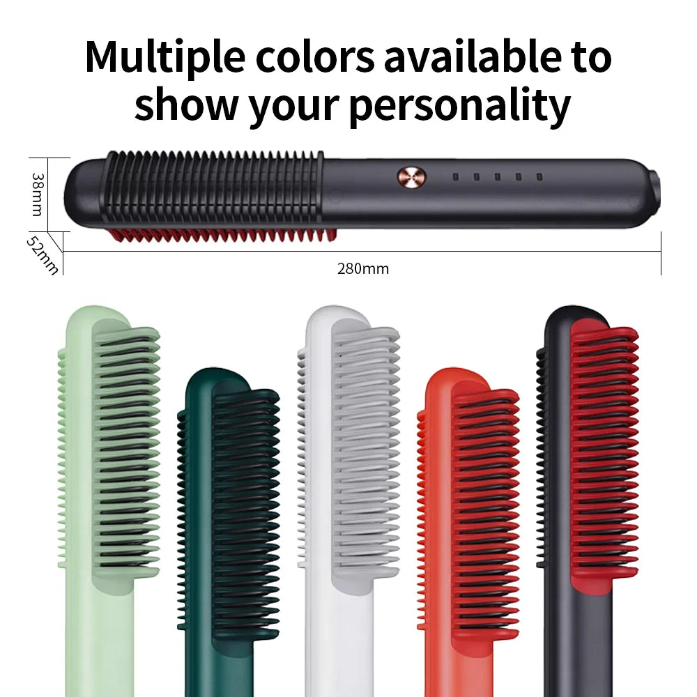 2 in 1 Volumizer One Step Hot Curlers Straightener Electric Lon Scalp Massage Hair Dryer Straight Straightener Comb Tools