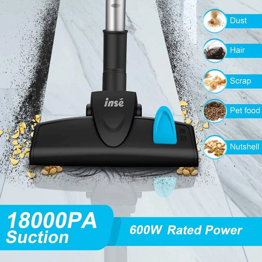 Corded Stick Vacuum Cleaner - 600W Powerful Suction, Bagless, Cyclone Filter - for Home, Pet Hair & Hard Floor