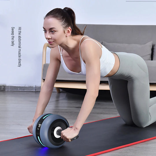 Intelligent Automatic Rebound Ab Roller, Abdominal Wheel for camping, Silent Fitness, Abdominal Strengthening Wheel
