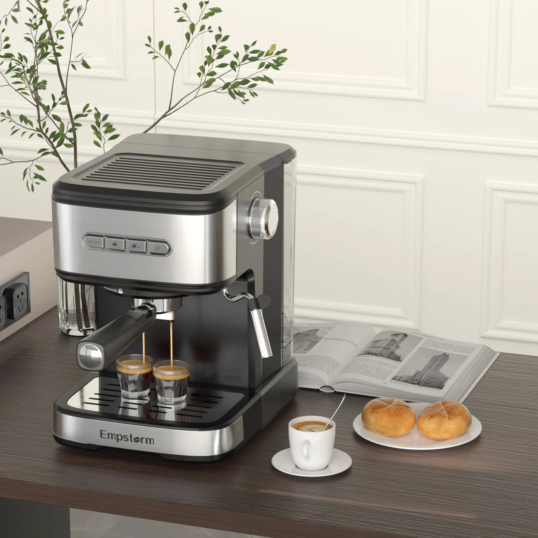 Empstorm Espresso Coffee Machine - 850W 20 Bar Semi-Automatic for Cappuccino & Latte