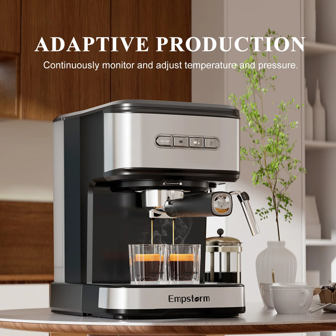 Empstorm Espresso Coffee Machine - 850W 20 Bar Semi-Automatic for Cappuccino & Latte