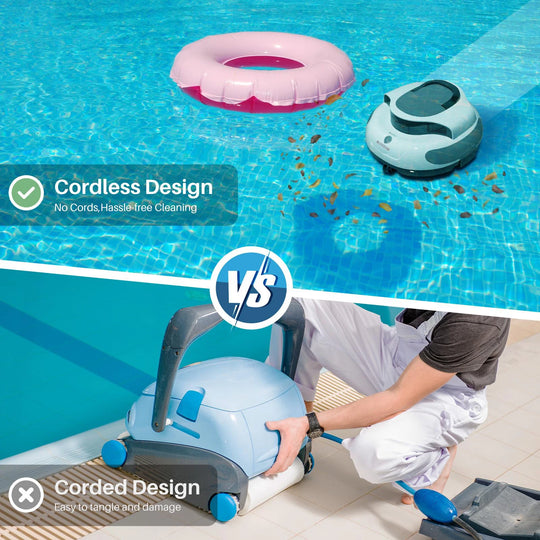 EU and USA Stocks Cordless Robotic Swimming Pool Cleaner  Two Adjustable Path Planning Methods for Pool Cleaning