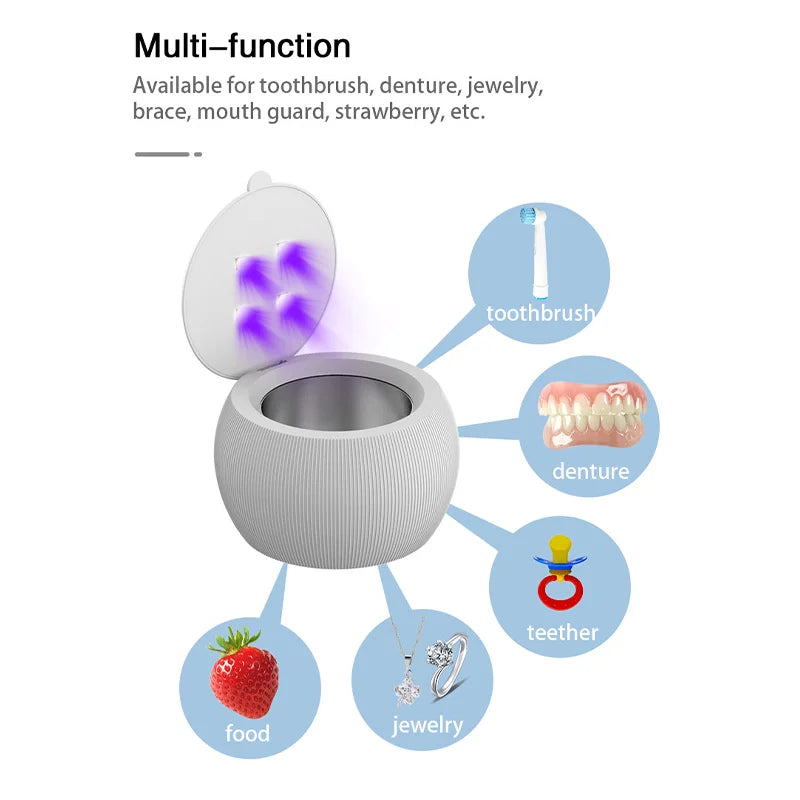 Ultrasonic Cleaner with UV Light - 200ml for Jewelry, Glasses, Watches, Dentures & Retainers