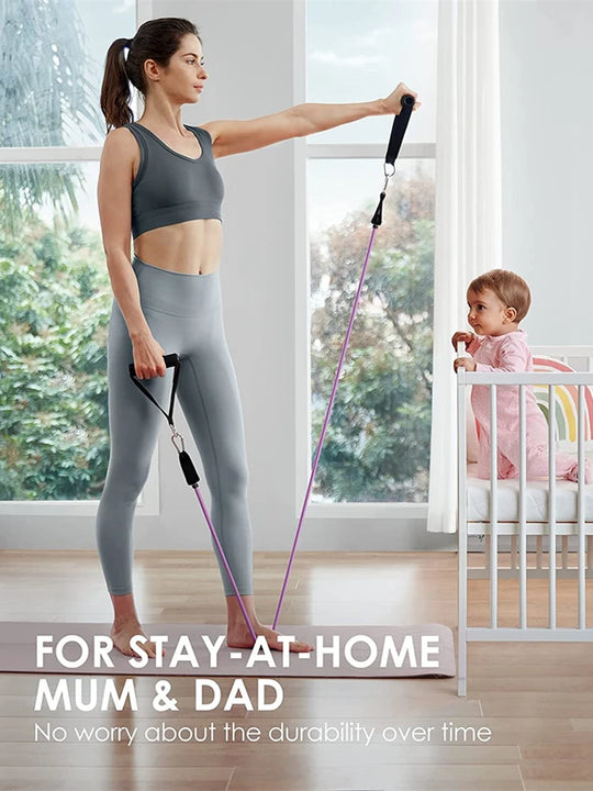 300lb Fitness Booty Resistance Elastic Band Workout for Training Home Exercise Sport Gym Dumbbell Harness Set Expander Equipment